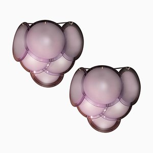 Scheiben Wandleuchten von Vistosi, Murano, 1970er, 2er Set