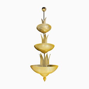 Murano Chandelier with Gold Inclusions, 1990s