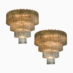 Italian Murano Glass Chandelier, 1980s, Set of 2