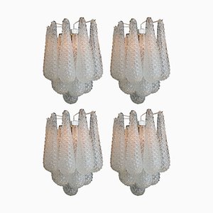 Italian Wall Sconces in Murano Glass, 1970s, Set of 4