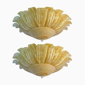 Grands Plafonniers Style Barovier & Toso, 1980s, Set de 2