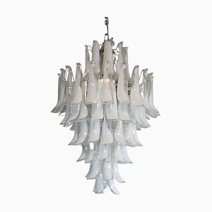 Lámpara de araña vintage con pétalos de cristal de Murano