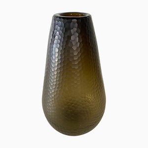 Vaso Battuto Nido D'Ape Ambra nello stile di Carlo Scarpa, anni '40