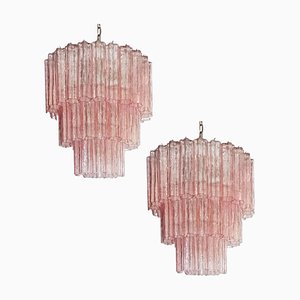 Lámparas de araña Tronchi de cristal de Murano, estilo de Toni Zuccheri para Venini. Juego de 2