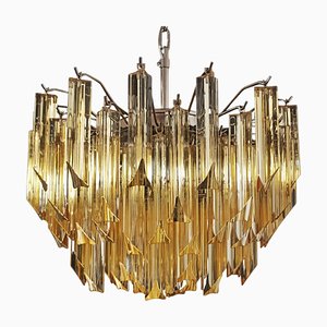 Lámparas de araña italianas vintage de cristal de Murano