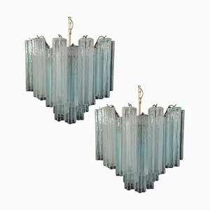 Murano Tronchi Chandeliers in the Style of Venini, Set of 2