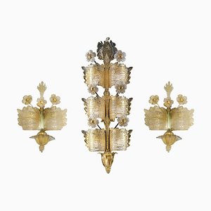 Mid-Century Grand Hotel Sconces from Barovier & Toso, 1960s, Set of 3