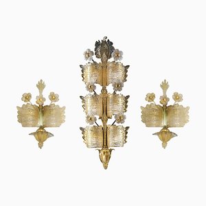 Mid-Century Grand Hotel Wandleuchten von Barovier & Toso, 1960er, 3er Set