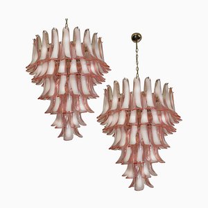 Italienische Kronleuchter aus Muranoglas in Blütenform, 2er Set