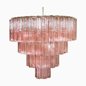 Lustre Tronchi 78 avec Verres Murano Roses, Italie, 1990s