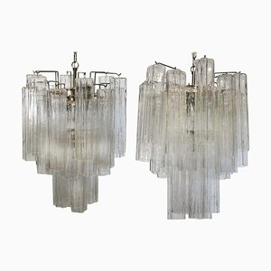 Tronchi Chandeliers in the style of Toni Zuccheri for Venini, Set of 2