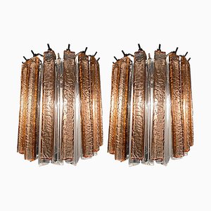 Italienische Wandleuchten aus Eis & Rosa Triedri von Venini, Murano, 1980er, 2er Set