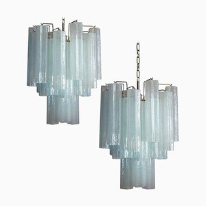 Murano Tronchi Chandeliers in Toni Zuccheri Style for Venini, Set of 2