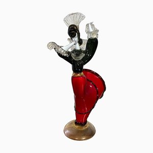 Figura de bailarina de flamenco veneciana de cristal de Murano, 1950