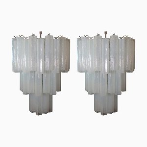 Lámparas de araña Tronchi de cristal de Murano estilo Toni Zuccheri, años 90. Juego de 2