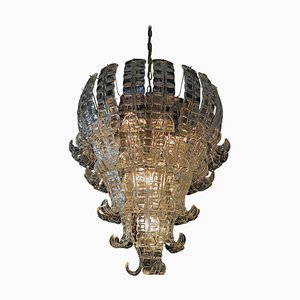 Lámpara de araña Felci italiana de seis niveles de cristal de Murano, años 70