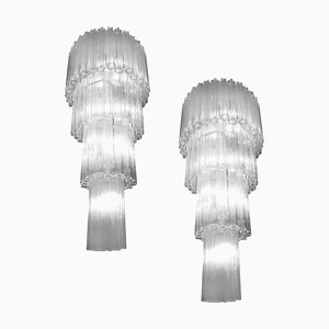 Murano Giant Chandeliers in the Style of Toni Zuccheri for Venini, 1990, Set of 2