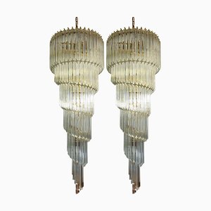 Quadriedri Prism Chandelier in Murano, Set of 2