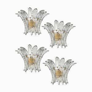 Italian Palmette Sconces in the Style of Barovier & Toso, Set of 4