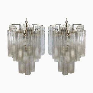 Tronchi Chandeliers in the Style of Toni Zuccheri for Venini, Murano, Set of 2