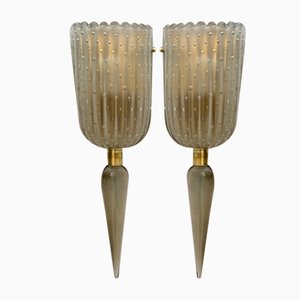 Modern Wall Light in Murano Glass by Barovier & Toso, Mid-20th Century, Set of 2