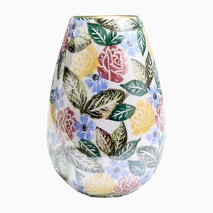Vaso in porcellana dipinta con motivo floreale di Bassano, Italia