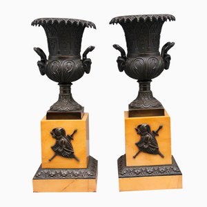 Antique Bronze Urns, Set of 2