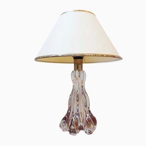 French Table Lamp in Crystal Glass by Art Vannes, 1960s