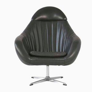 Dutch Swivel Bucket Chair in Leather, 1960s