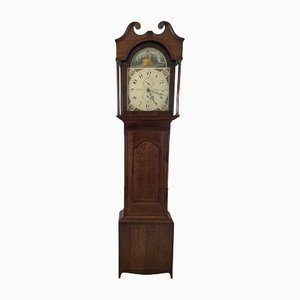 Antique Grandfather Clock in Oak and Mahogany by W. Prior for Skipton