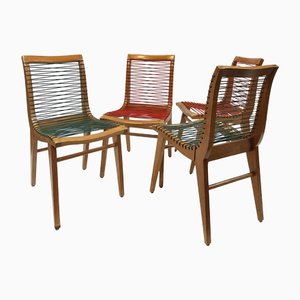 Vintage Chairs in Scoubidou by Louis Sognot, 1950s, Set of 4
