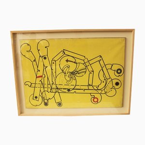 Renato Volpini, Serie La calculadora de las máquinas inútiles, 1965, Oleo sobre madera