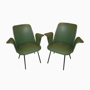 Vinyl Lounge Chairs, 1950s, Set of 2
