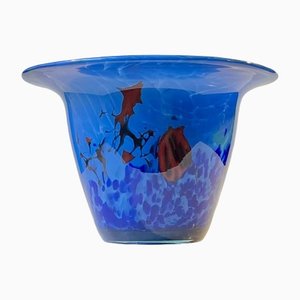 Scandinavian Abstract Blue Centerpiece Fruit Bowl, 1970s