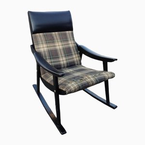 Rocking Chair Scandinave Noire, 1950s
