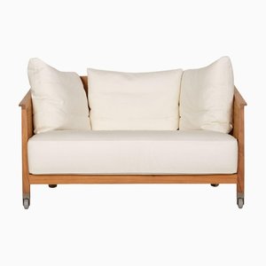 White Fabric & Wood 2-Seater Couch from Flexform