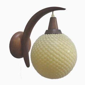 Dänische Mid-Century Wandlampe aus Teak & Kunststoff