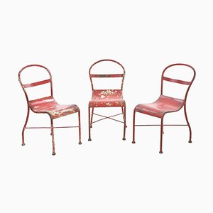 Red Patina Chairs, Set of 12
