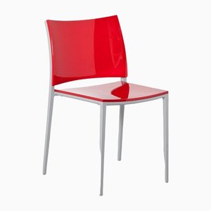 Hola Chair in in Red Stacking from Bontempi Casa