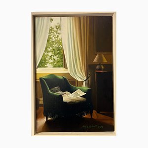 Luisa Albert, Fauteuil Vert, 2021, Huile sur Toile