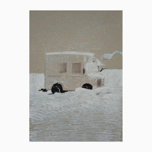 Kamsar Ohanyan, Under the Snow, 2022, Pluma sobre papel