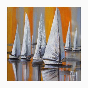 Michèle Kaus, Les voiles, 2022, acrílico sobre lienzo