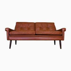 Dänisches Vintage Mid-Century 2-Sitzer Sofa in Cognac von Svend Skipper, 1965