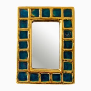 Specchio piccolo in ceramica di Francois Lembo, Francia