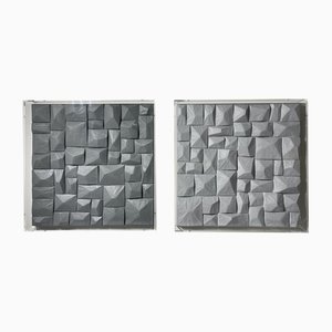 Skulpturale Block Wandbehänge, 2021, Gips, 2er Set