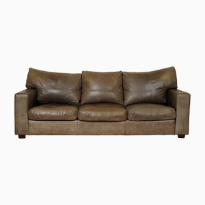 Leather Three Seater Sofa with Feather Filled Back from Collins & Hayes