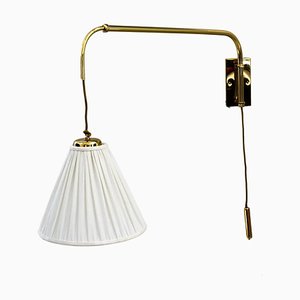 Adjustable Wall Lamp with Fabric Shade by J. T. Kalmar, 1950s