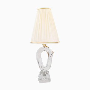 French Daum Crystal Glass Table Lamp, 1960s