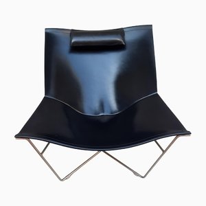 Leather & Steel Armchair by David Weeks for Habitat, 1990