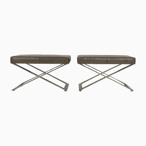 Aster X Stool by Jean-Marie Massaud for Poltrona Frau, Italy, 2005, Set of 2